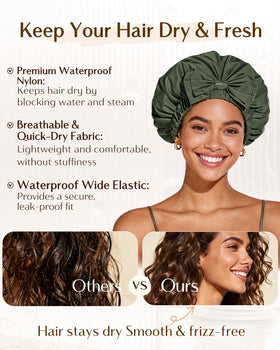 Yanibest shower cap quick-dry material stays lightweight after use