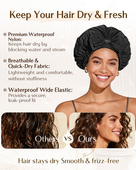 Yanibest quick-dry shower cap stays lightweight after use