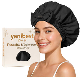 Yanibest waterproof shower cap keeps hair dry during showers