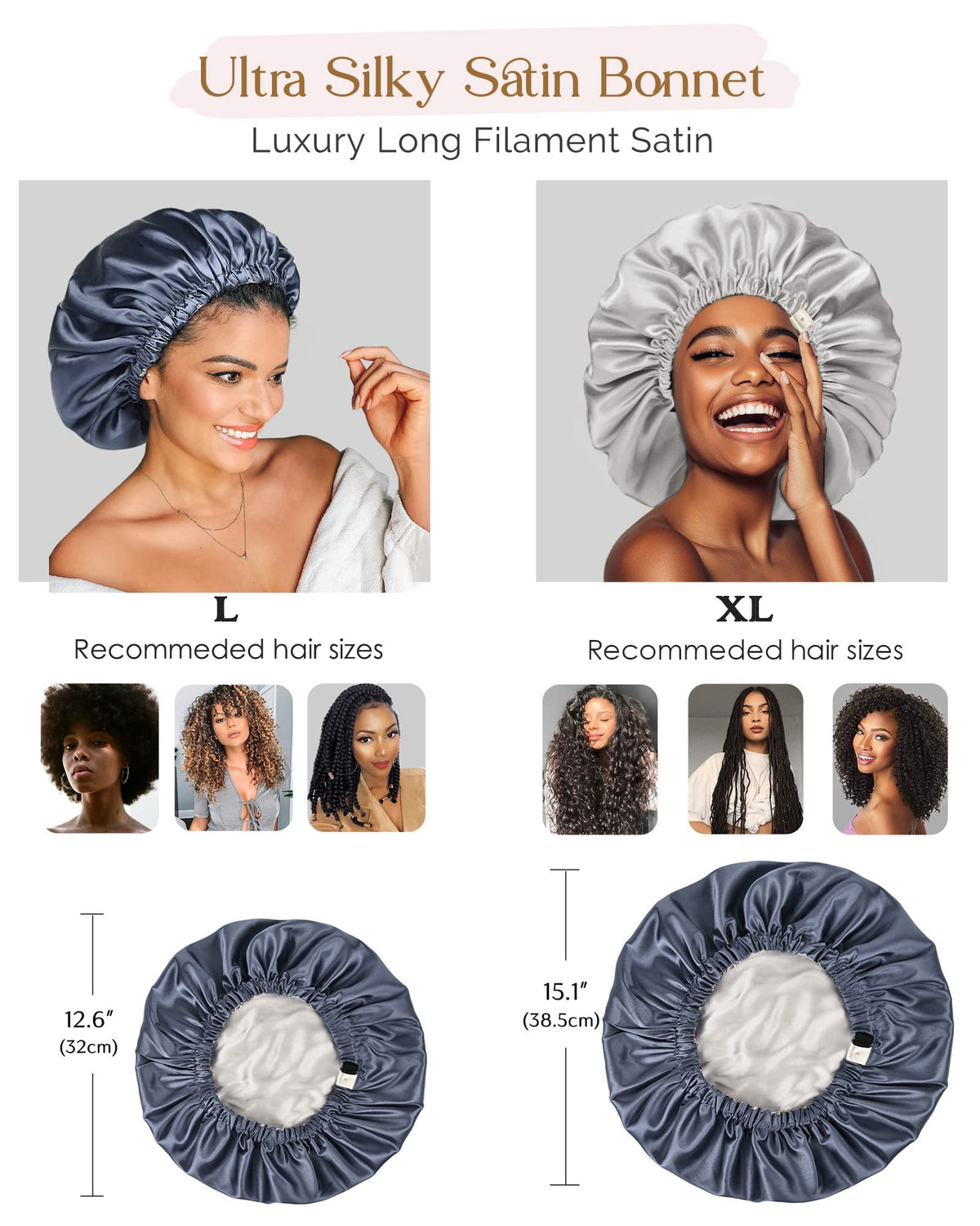 YANIBEST silk bonnet ash blue packaging highlighting ready-to-ship presentation