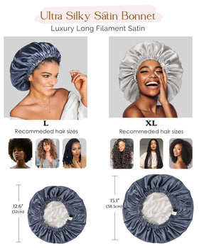 YANIBEST silk bonnet ash blue packaging highlighting ready-to-ship presentation
