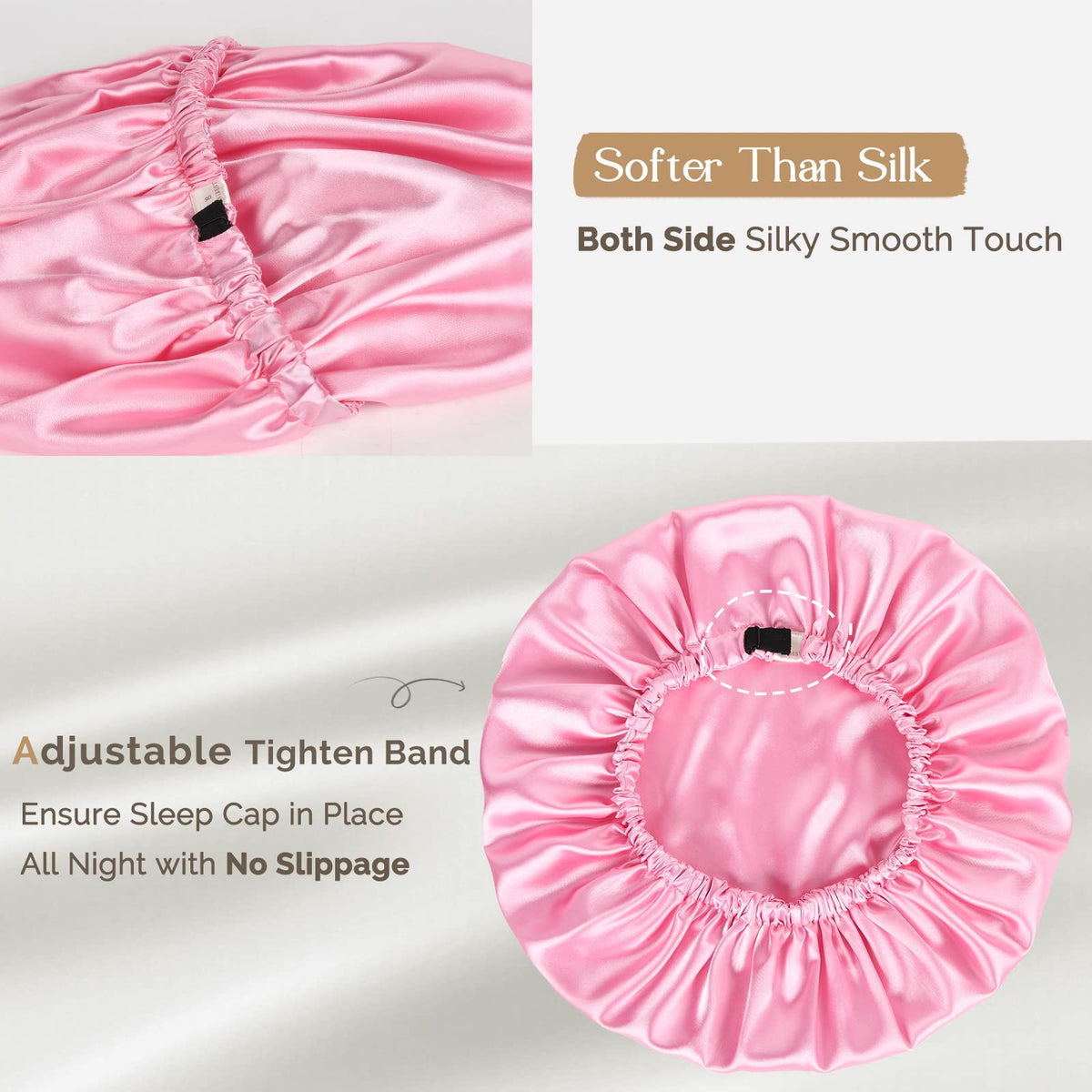 YANIBEST Silk Bonnet reduces friction to help prevent frizz overnight.