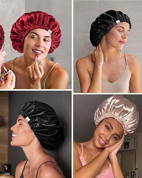 YANIBEST Silk Bonnet suitable for washing, styling, and makeup sessions.