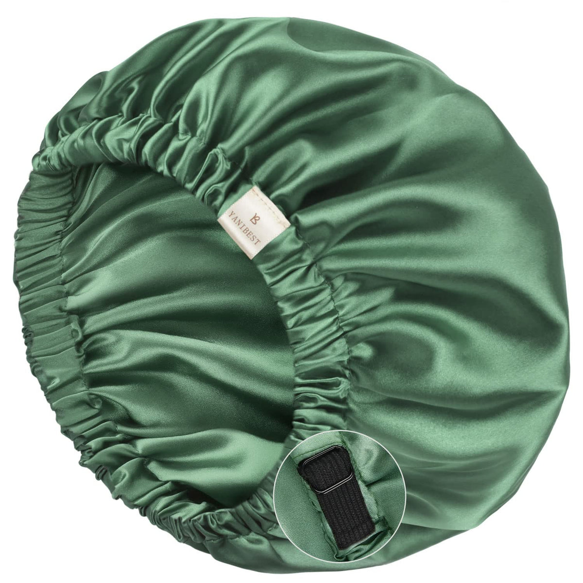YANIBEST silk bonnet in soft satin fabric for gentle hair care during sleep.