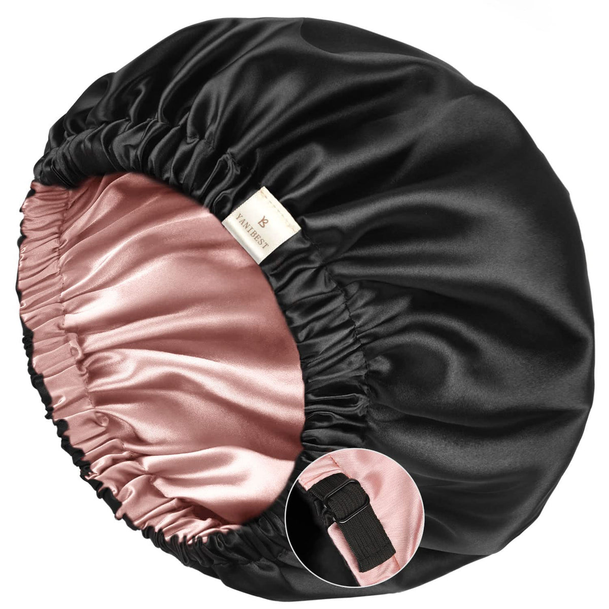 YANIBEST pink silk bonnet with soft satin for comfortable sleep and reduced friction