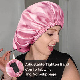 YANIBEST Silk Bonnet suitable for washing hair and makeup sessions.