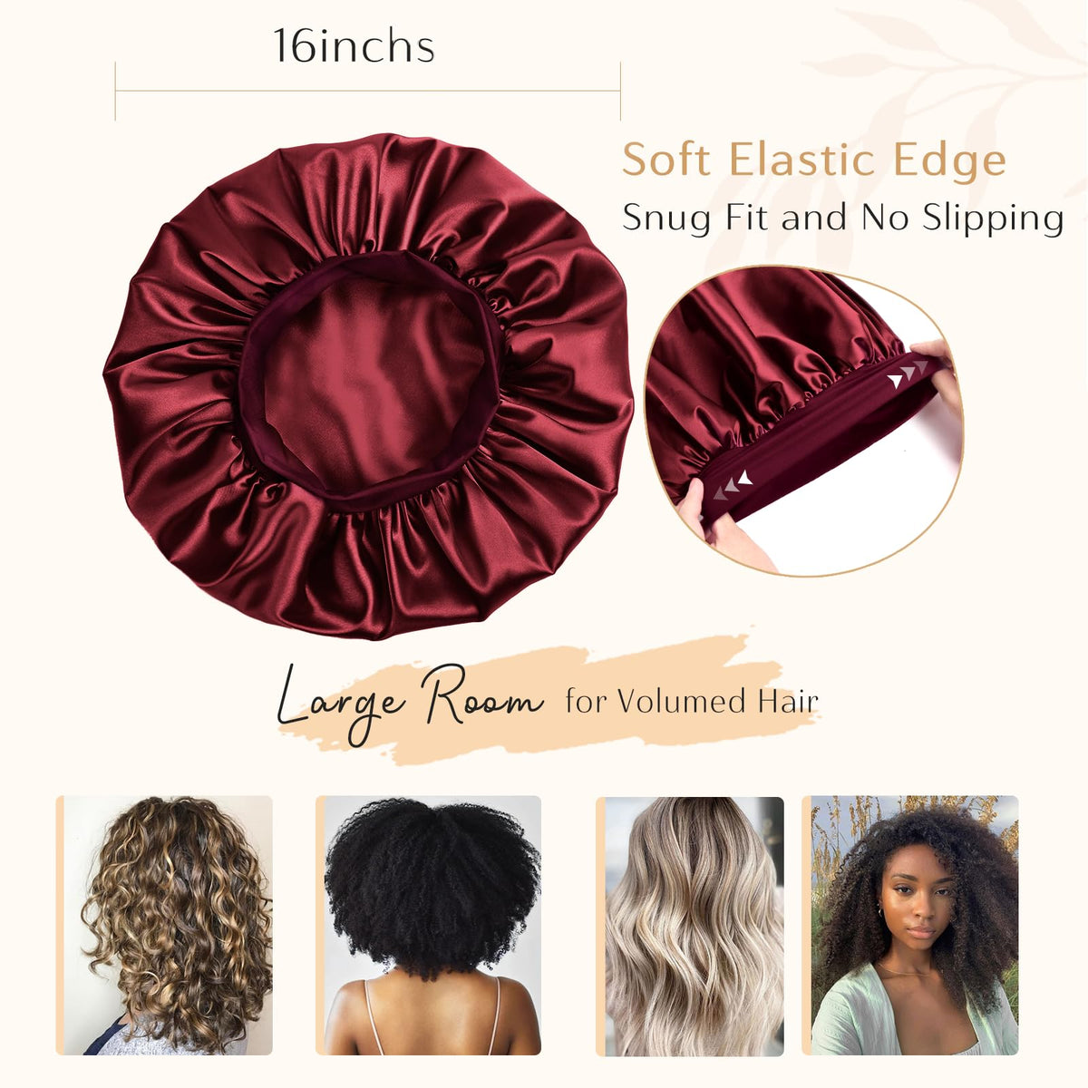 YANIBEST sleep cap reduces hair friction and breakage overnight