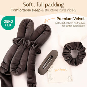 YANIBEST velvet scrunchies and non-slip clip secure the curl set