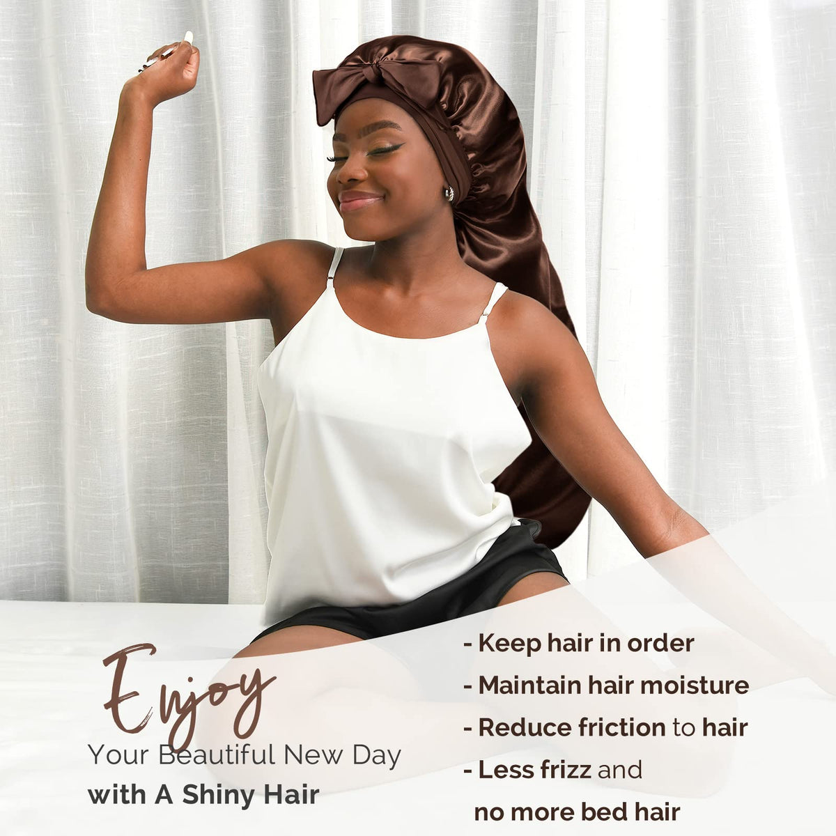 YANIBEST versatile sleep bonnet ideal for lounging, yoga and workouts
