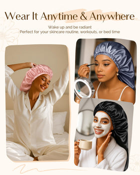 YANIBEST washable satin bonnet; easy care and quick drying.