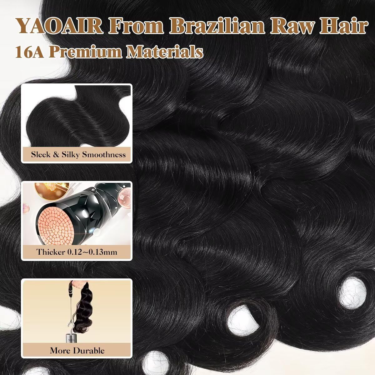 Yaoair dye-friendly Brazilian hair bundles ready for color experiments