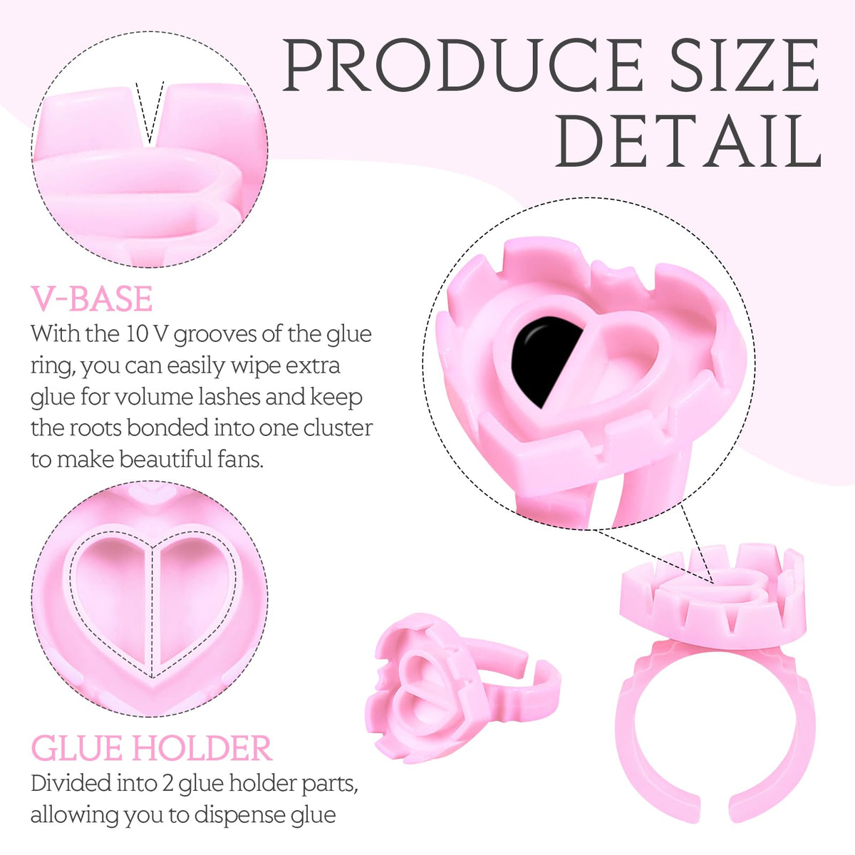 Yaomiao PP material detail emphasizes safe single-use glue ring for customers
