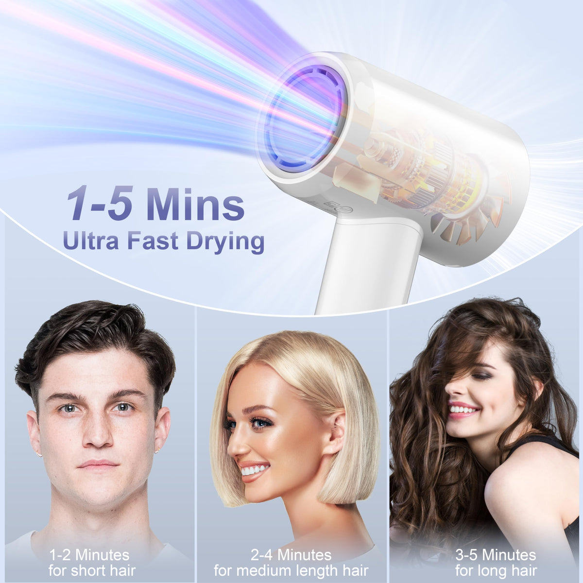YAPOY hair dryer operates quietly for peaceful use at home.