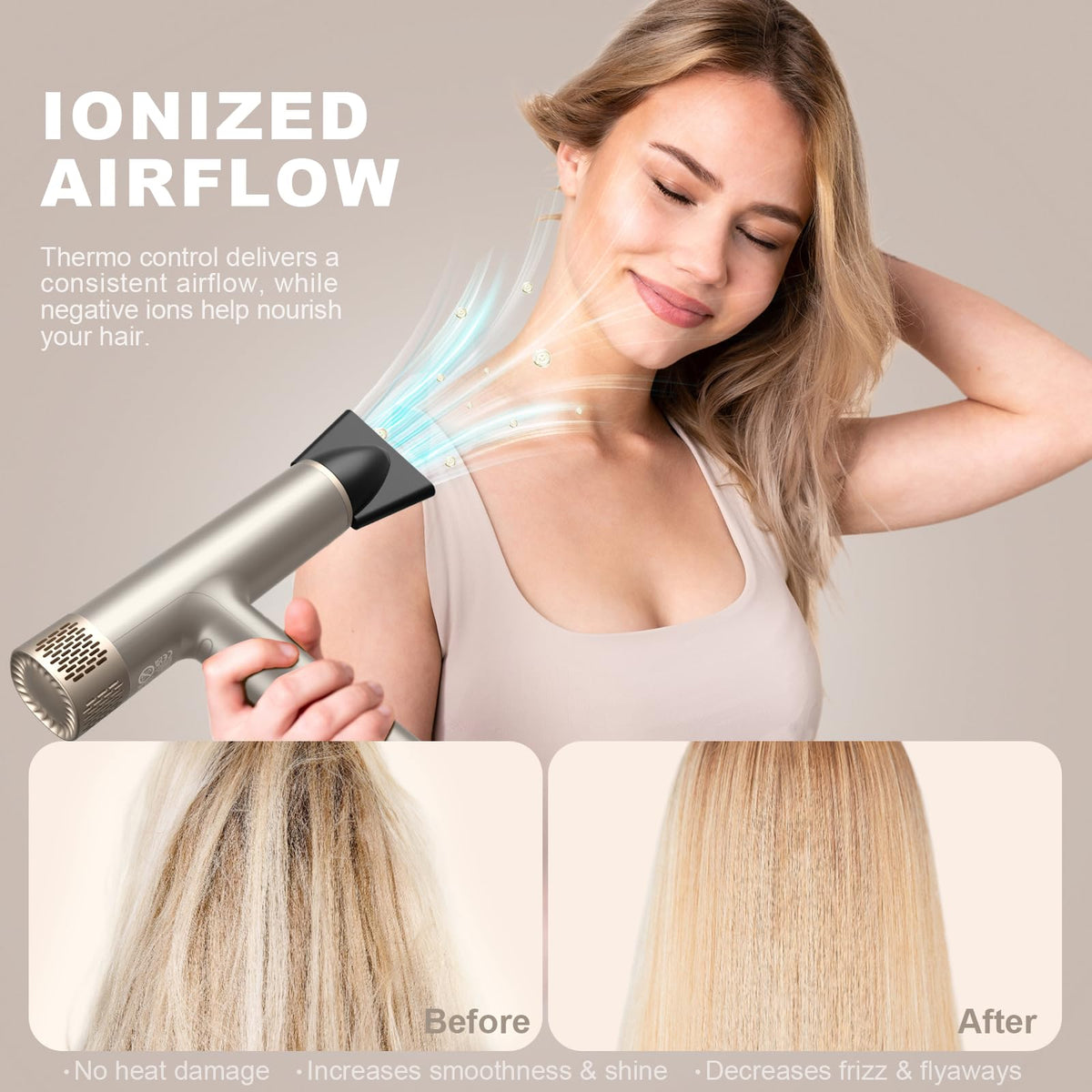 YAPOY dryer with smoothing nozzle delivers precise styling and smooth finishes.