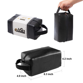 Yard House leather Dopp kit keeps grooming on the go