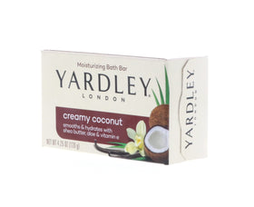 Yardley Coconut bath bar emits a warm scent with vanilla hints.