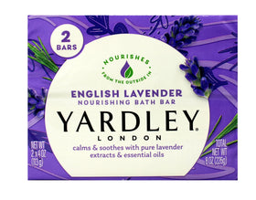 Close-up of rich foam from Yardley Lavender Bath Bar for gentle cleansing.