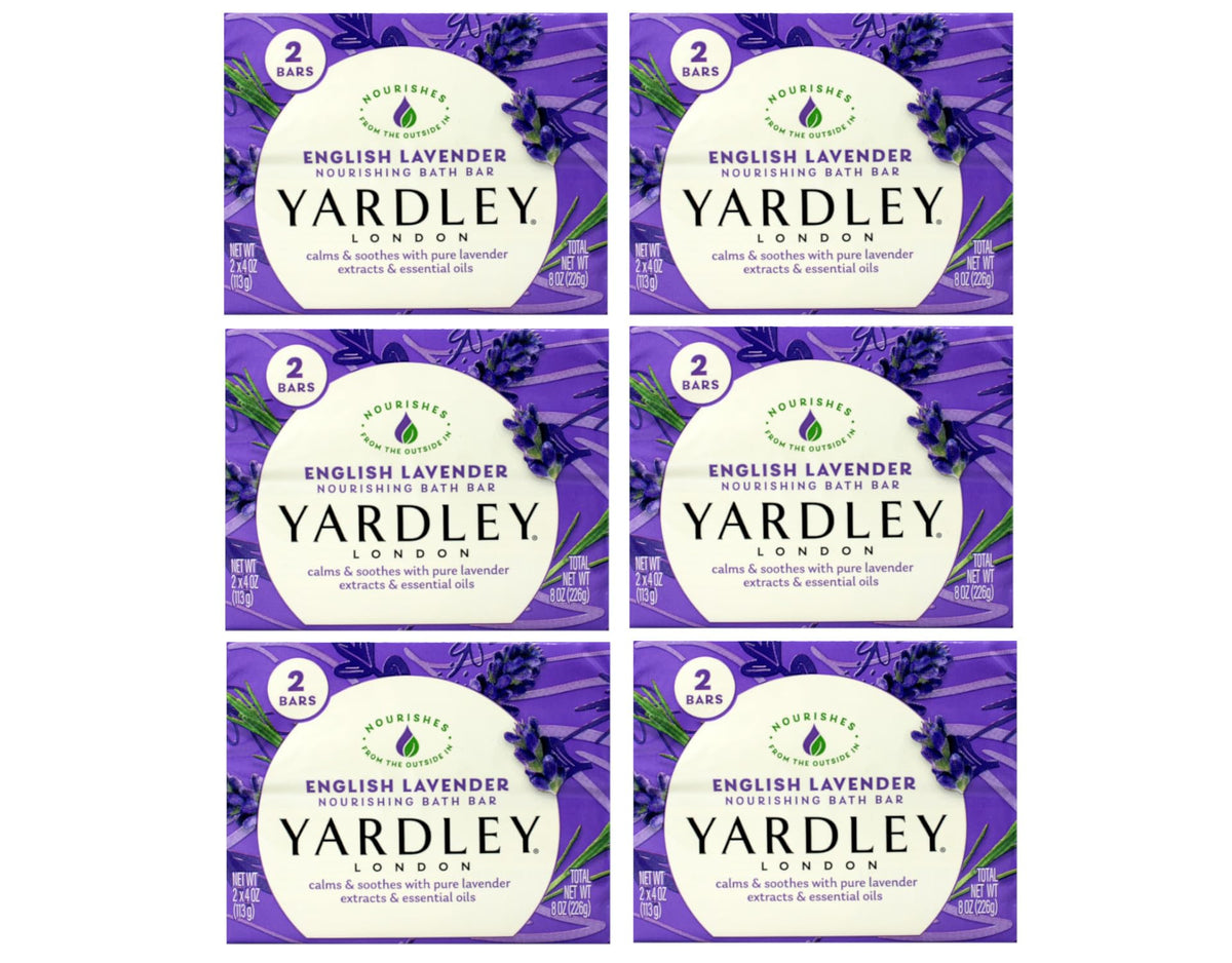 Yardley London English Lavender soap packaging on shelf for gifting.