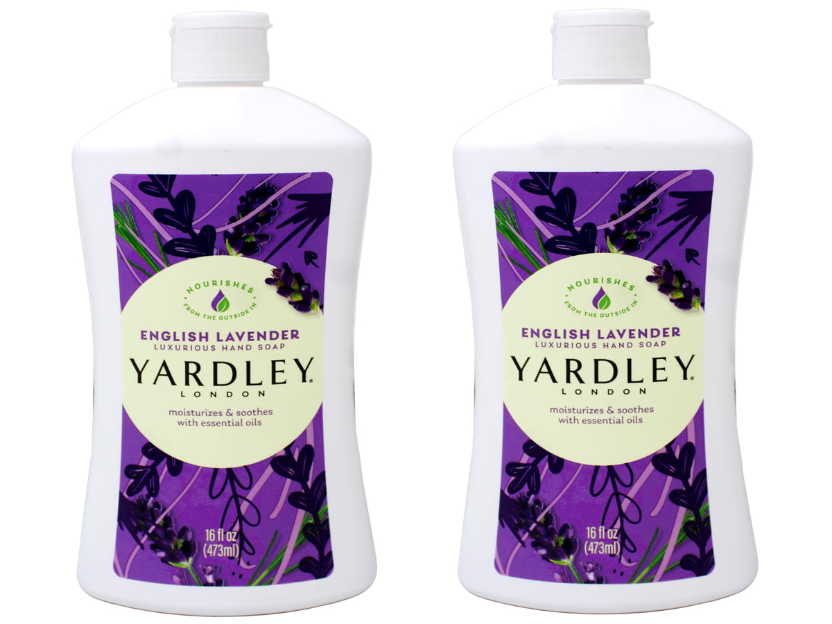 Yardley London English Lavender bottle front showing soothing scent and elegant design