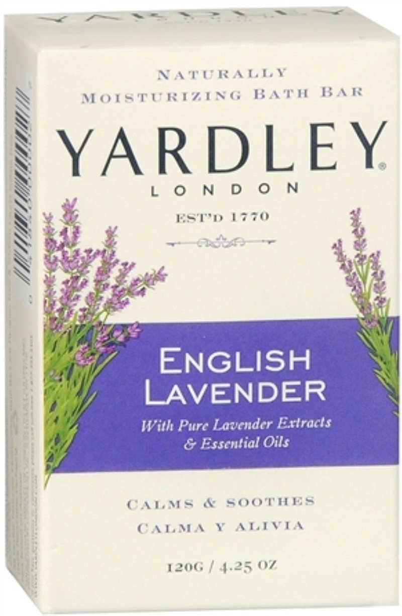 Yardley London Moisturizing Bar Lavender Scent; calming fragrance and skin-softening formula.