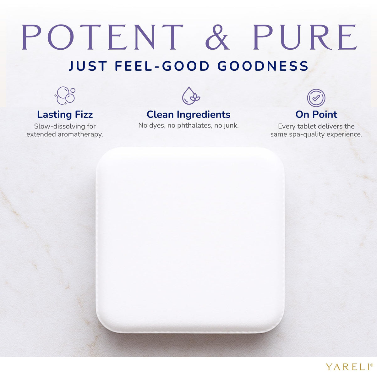 Yareli lavender shower steamers dissolving in steam on shower floor creating calming aroma