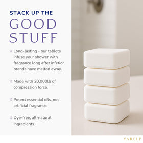 Yareli lavender steamers wrapped tablets ready for use in a self-care routine