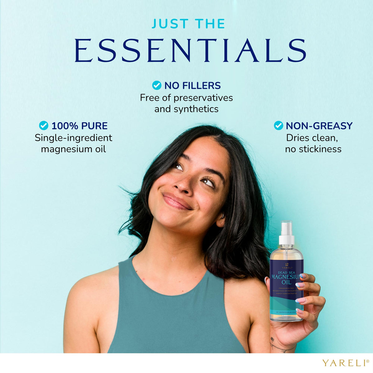 YARELI bottle in packaging shows 12oz size for daily use and convenience.
