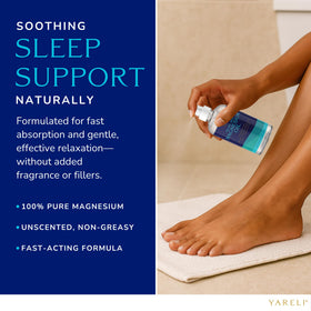 YARELI Dead Sea origin label notes additive-free magnesium oil for clean use.