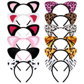 YARIEW 12-pcs cat ears headbands set for cosplay and parties