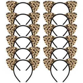 YARIEW leopard cat ears headband close-up showing plush texture for comfortable cosplay