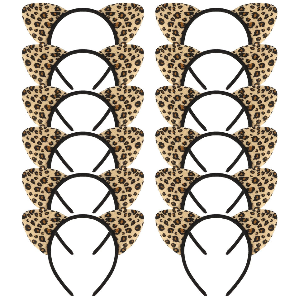 YARIEW leopard cat ears headband close-up showing plush texture for comfortable cosplay