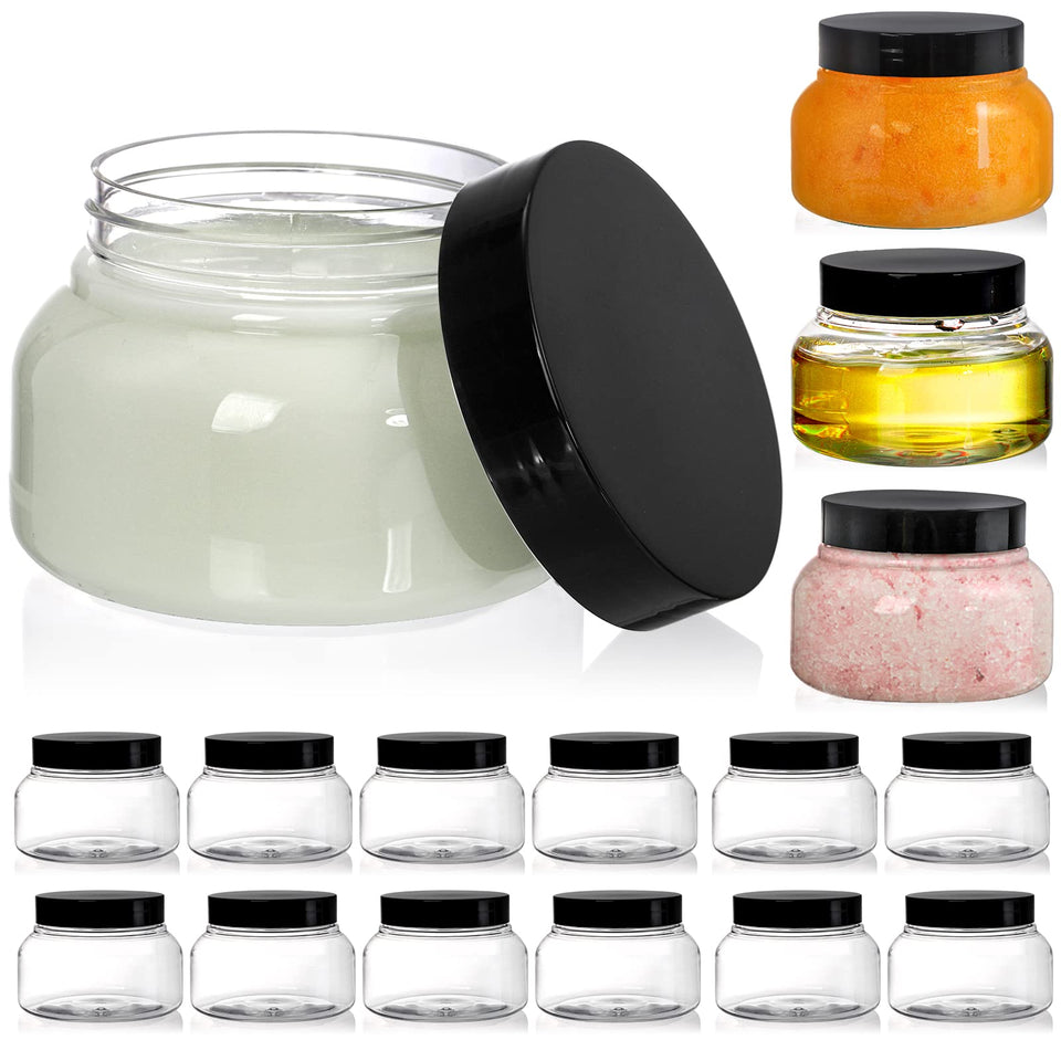 Yarlung 8oz plastic jar with wide mouth for easy filling and transfer.