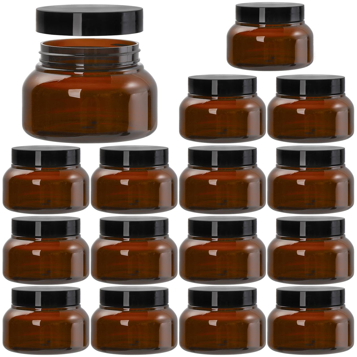 Yarlung amber 8oz jar with lid for body butter storage and travel.
