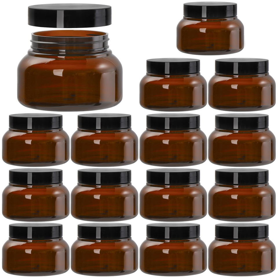 Yarlung amber 8oz jar with lid for body butter storage and travel.