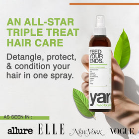 Yarok Feed Your Ends color-safe formula preserves vibrancy for color-treated hair.