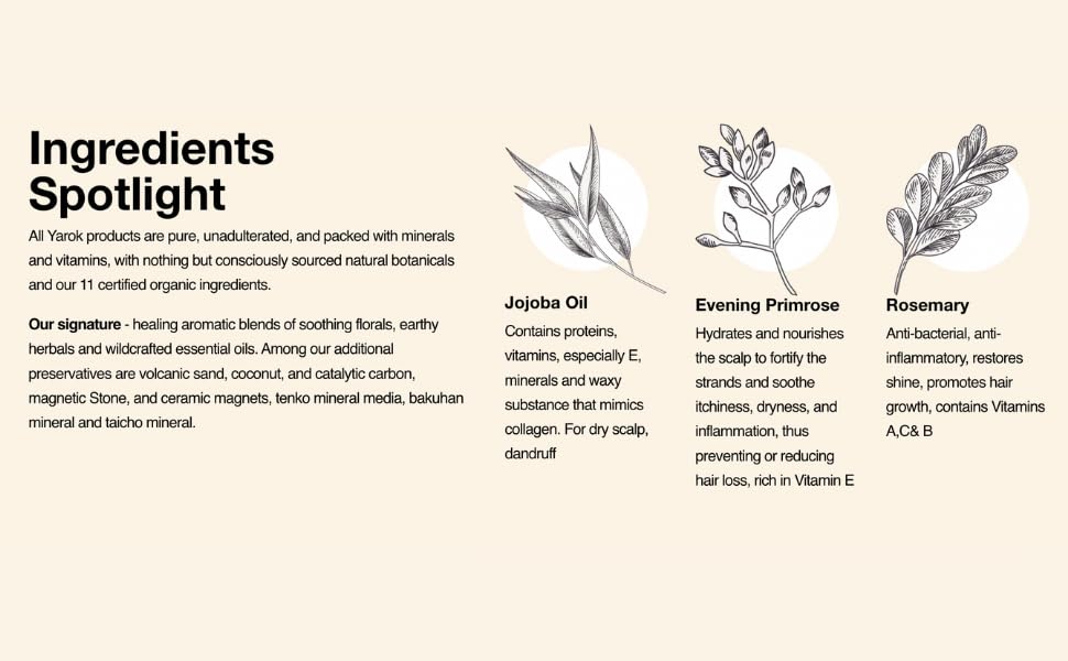 Yarok Feed Your Ends organic oil blend highlights six plant oils for nourished strands.
