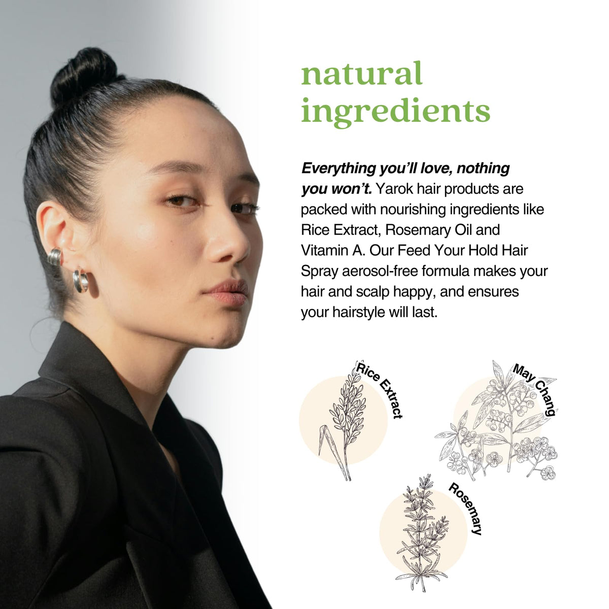 Yarok Feed Your Hold offers a soft, flexible finish on styled hair