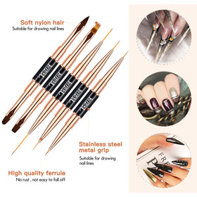 Yasterd brush heads closeup highlights ten interchangeable tips for detailed nail art