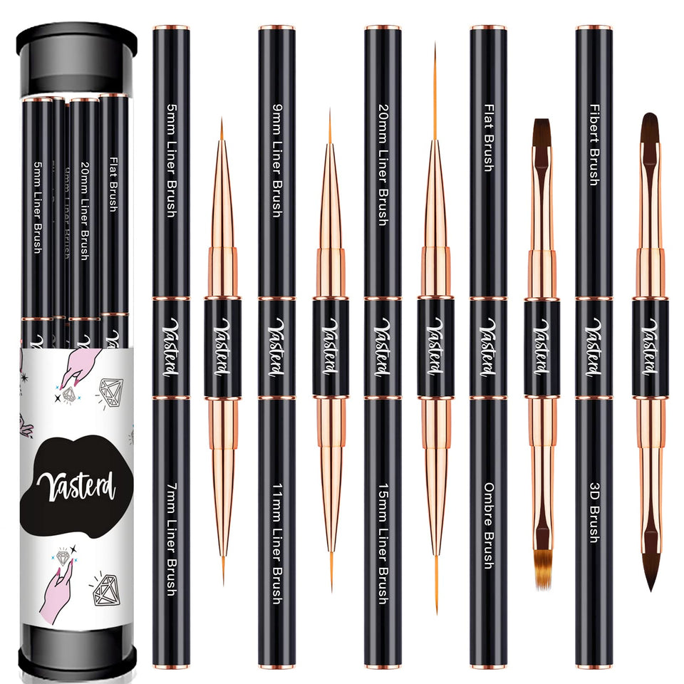 Yasterd Nail Art Brush Set in case view for portable on-the-go creativity