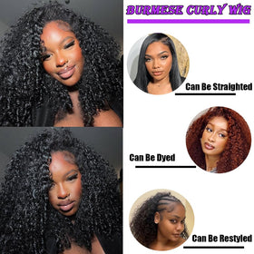 Yavida V-part wig interior with three combs and five clips close-up