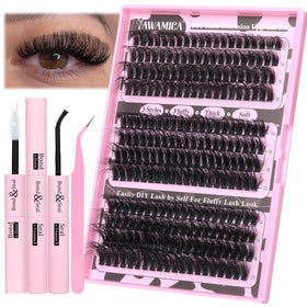 Yawamica fluffier lashes 240-cluster set for fuller at-home lash results