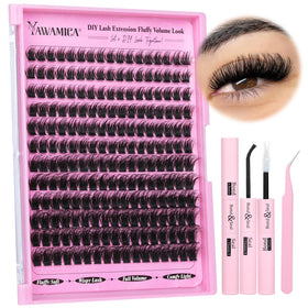 Yawamica fluffier lashes clusters kit 240pcs for a salon-like at-home look