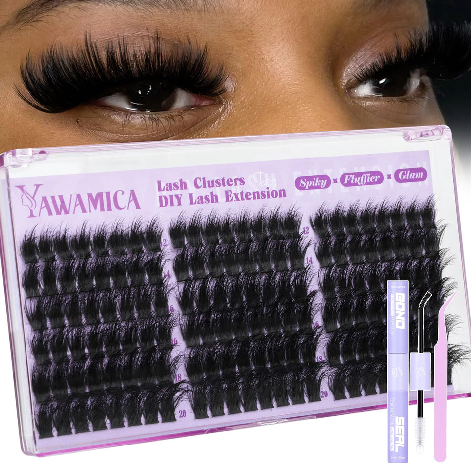 Yawamica fluffy lash clusters 12-20mm in D curl for light, wispy volume