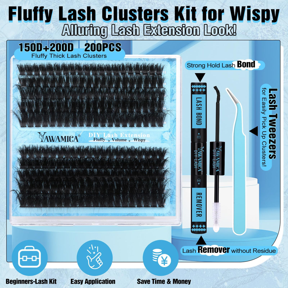 Yawamica lash remover safely releases clusters without damage.