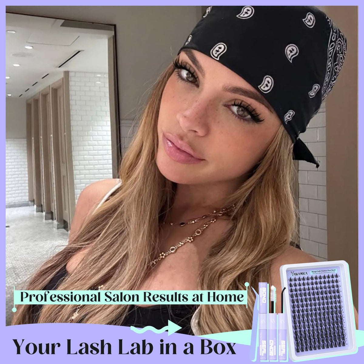 Yawamica manga lash clusters kit closeup highlighting multiple lengths for customization