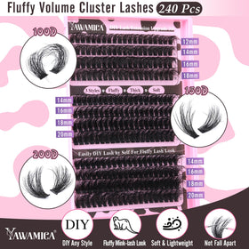 Yawamica mixed-volume clusters 100D-150D-200D for customizable fullness