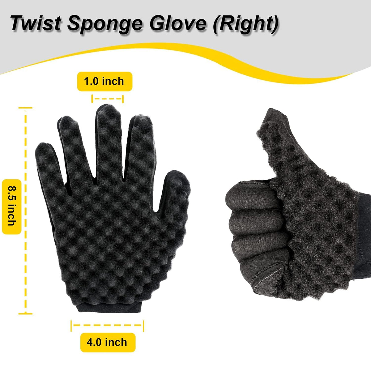 YAYAMO curl sponge glove in action for even application and definition