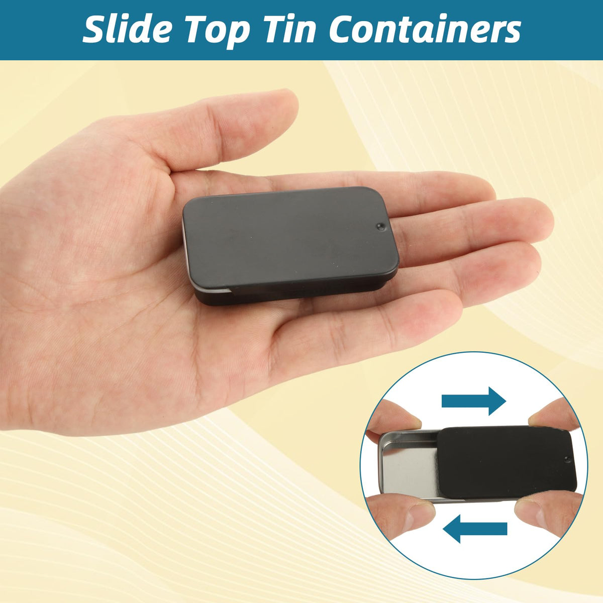Close-up of the smooth surface finish on YAYODS mini tin for safe handling.