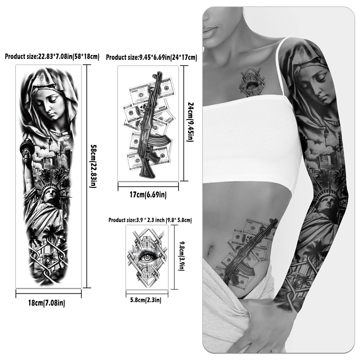 Yazhiji 46 waterproof Day of the Dead tattoo for vibrant, lifelike motifs.