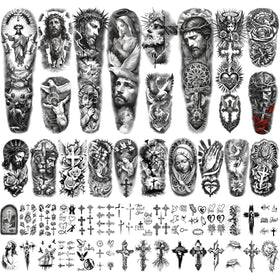 Yazhiji Christian tattoos pack with 48 sheets for versatile designs and events